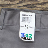 K12 Gear Mens Dress School Shorts with Pockets 1663caac0ae241 Gray 32