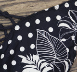 Bleu Rod Beattie Trouble Lace Down One Piece Swimsuit Black / Ivory Multi 12