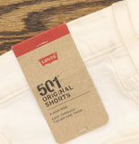 Levi's Womens 501 Original Shorts Jean Jorts Button Fly Disco Nights White 33