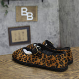 Universal Thread Leopard Print Flats with Buckle Strap Dark Brown / Black 9.5M