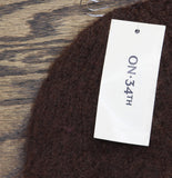 On 34th Womens Solid Brushed Beanie Cuffed Wool Blend MO1542505 Chocolate Brown