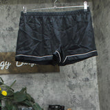 INC International Concepts Womens Satin Pajama Sleep Shorts Black M