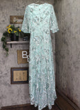 Jovani Womens Embellished V Neck 3/4 Open Sleeve Formal Dress Gown Mint Green 0