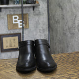 Lifestride Womens Alexander Faux Leather Buckle Ankle Boots Booties Black 7M
