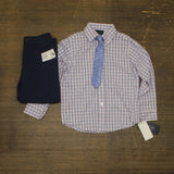 Tommy Hilfiger Plaid Shirt Tie & Pants 3 Piece Formal Set Orchid Pink Multi 4
