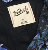 Woolrich X TGT Winter Floral Full Zip Collared Neck Patch Puffer Jacket Blue 3X