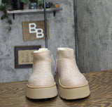 Wild Fable Womens Missy Platform Booties with Memory Foam Insole Beige Brown 7M