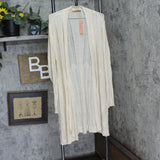 Belldini Plus Size Lightweight Duster Cardigan Sweater Heather Oatmeal Brown 2X