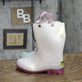 Western Chief Toddler Girls Viola Light-Up Glitter Rain Boots White / Purple 10