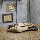A New Day Camille Satin Slingback Bow Flats 94648295 Brown 8.5M