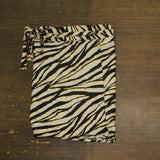 Michael Michael Kors Womens Zebra-Print Pareo Cover Up Wrap Black / Gold M/L