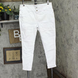 Laurie Felt Womens Curve Silky Denim Skinny Ankle Jeans A305680 White L