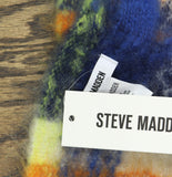Steve Madden Womens Lofty Fringe Scarf Fuzzy Oversized SMA-5226 Cobalt Blue