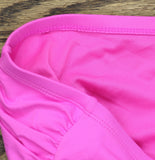 Bleu By Rod Beattie Side Shirred High-Waist Bikini Bottoms Dahlia Pink 8
