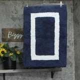 Better Trends Reversible Cotton Bath Rug Navy Blue / White 17X24