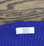 On 34th Womens Rib-Knit Beanie Pom Pom Rolled MO1542501 Royal Blue