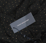 Tommy Hilfiger Womens Long Sleeve Sheer-Sleeve Surplice Dress Black / Gold 12