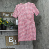 London Times Womens Surplice Faux Wrap Short Sleeve Dress T7764M Pink 6