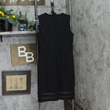 Calvin Klein Womens Sleeveless Sheath with Illusion Hem Dress CT9C15U6 Black 10P