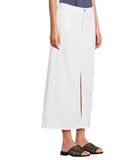 Eileen Fisher Womens Maxi Full Length Straight Skirt A-Line Denim White L