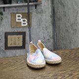 Cat & Jack  Girls Raffia Tie Dye Slip On Shoes Multicolor Brown 13