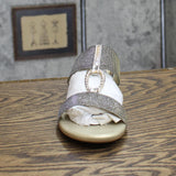 Karen Scott Womens Glitter Shiny Eanna Sandals EANNA Silver Grey / Gold 10M
