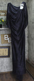 Betsy & Adam Womens Long Metallic Cape Gown Dress Evening Navy Blue / Royal 16