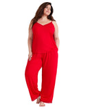 State Of Day Womens Lace-Trim Camisole Pajama Top 100198303MS Tango Red L