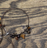 Erica Lyons Autumn Leaf Pave Bead 4 Pack Metallic Bangle Bracelets Brown Multi