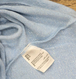 INC International Concepts Lurex Knit Ruched Long Sleeve Shirt Top Light Blue XL