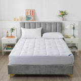 Royal Velvet Button Stitch Stain Restistant Mattress Pad White King