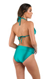 La Blanca Womens Earth Goddess Halter Bikini Swimsuit Top Teal Blue Green 8
