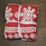 North Pole Trading Co. Faux Mink To Sherpa Reversible Throw Red / White 50 x 60
