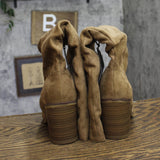 Universal Thread Wide Width Calf Junie Boots Ruched Faux Suede Tan Brown 7.5M-WC