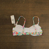 Raisins Juniors Vibras Floral-Print Underwire Bikini Top Swim White Multi S