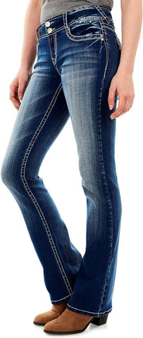 Wallflower Women's Luscious Curvy Bootcut Mid-Rise Insta Stretch Juniors Jeans