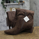 A New Day Justice Faux Suede Mid-Calf Boots with Cone Heel 94568890 Brown 8.5M