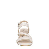 Lifestride Celia Slingback Strappy Dress Sandals Block Heel Bone Off White 8.5M