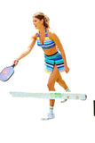 Anne Cole Barcode Stripe Halter Bikini Top Anne Cole Barcode Stripe Blue Multi L