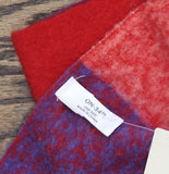 On 34th Womens Brushed Buffalo Plaid Blanket Scarf Fringe Cozy Bright Red Multi