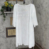 Womens Lightweight Short Sleeve Sheer Cardigan White / Blue See Measurements