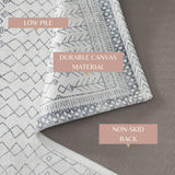 Great Bay Home Entry Runner Accent Non-Slip Rug Distressed Moroccan Grey 2' x 3'