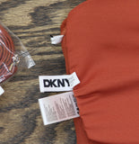 DKNY Shirred U-Wire Bandeau Bikini Top DIMTS403 Sunset Brown Orange L