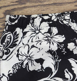 Architect Elastic Waistband Floral Print Wide Leg Dress Pants Black / White 1X
