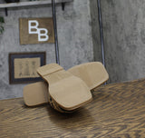 Wild Pair Womens Daisyy Slide Flat Sandals Embellished Black / Natural 8M