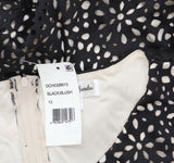 Emerald Sundae Juniors Laser Cut Lined Fit Flare Cap Sleeve Dress Black 13