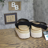Wild Fable Double Strap Slingback Espadrille Open Toe Sandals Black / Brown 9M