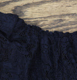 Kiyonna Luna Mesh Lace 3/4 Sleeve Cocktail Midi Dress 12120901 Indigo Blue 2X