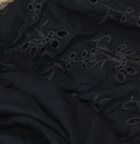 Raviya Lace-Inset Eyelet Flounce Cover-Up 76301X Black 2X