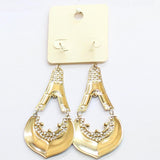 Melody Womens Fashion Teardrop Enamel Filigree Earrings Gold / Blue 3.5"